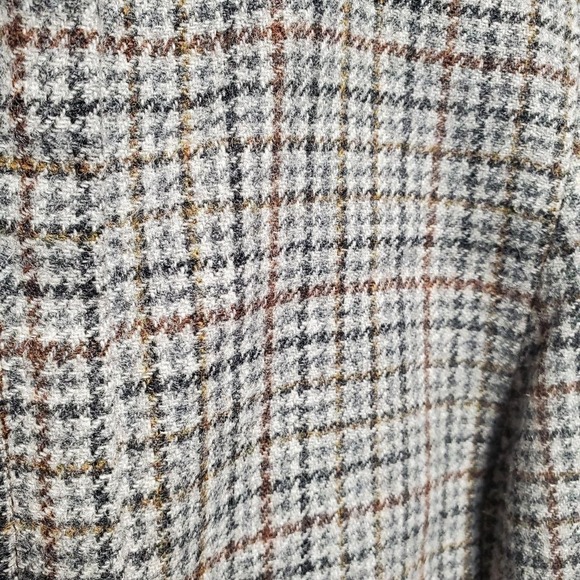 Talbots Jacket Womens 16 Gray Brown Plaid Wool Blend Heritage Riding Equestrian - Picture 6 of 15